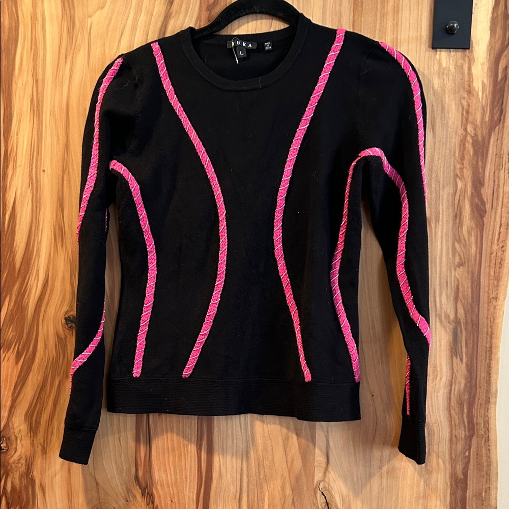 Vintage Stylish Black and Pink Women's Top